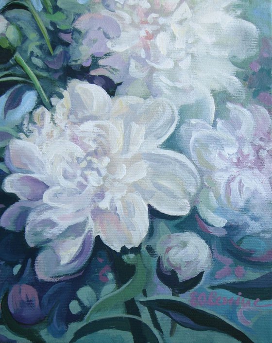 White peonies - floral art