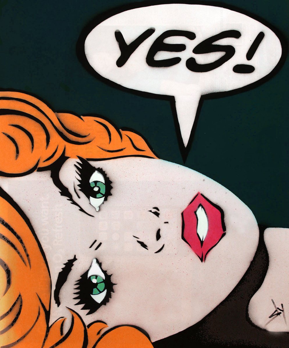 Cartoon Portrait Painting By Juan Sly, 23 X 30", Yes! Redhead (Ku)., Original Artwork