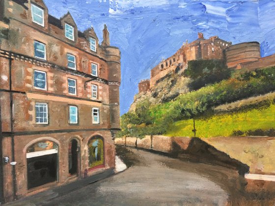 Edinburgh, the Castle from Grassmarket