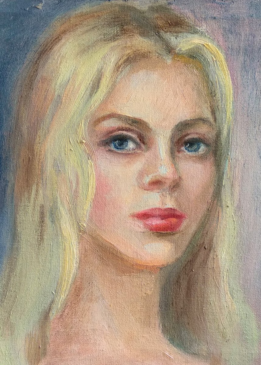 Woman Portrait Sunny girl by Anastasia Art Line