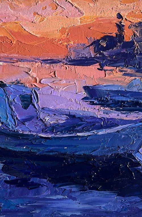 Romantic Evening by the River by Boris Serdyuk