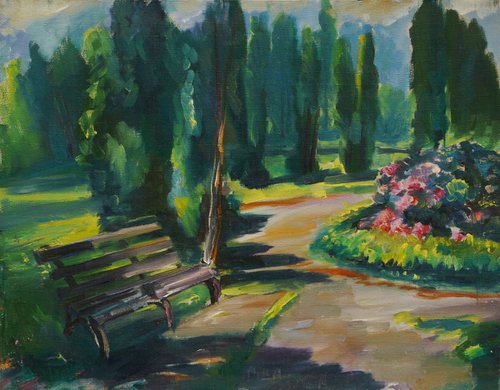 Park with a flower bed by Vyacheslav Onyshchenko