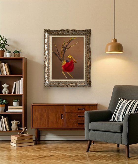 Golden phaesant Soft Pastel