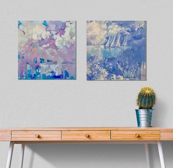 Diptych. Sea. Harmony of Serenity Diptych