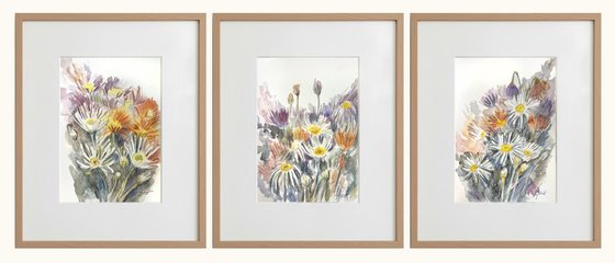 Summer embraces (Triptych)