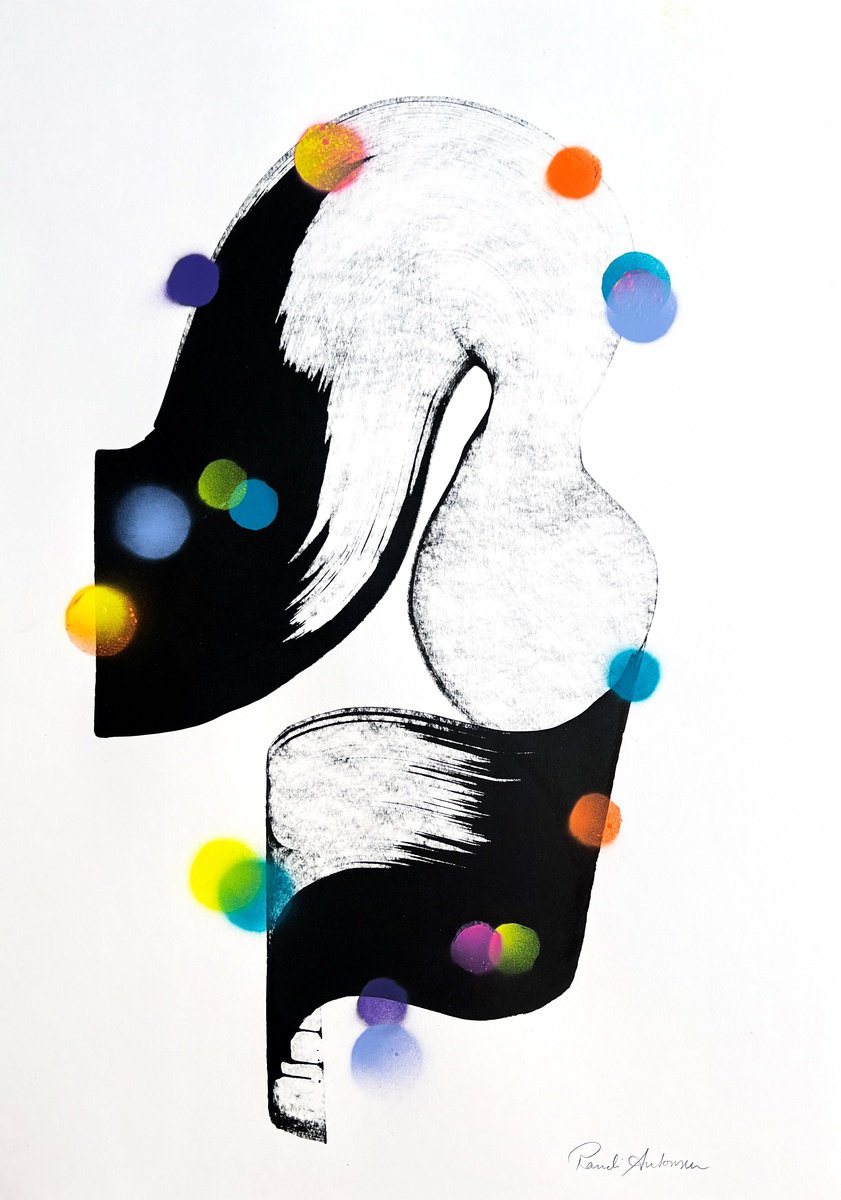 Expressive Abstract Ink Drawing By Randi Antonsen, 17 X 24", When I Close My Eyes, Original Artwork