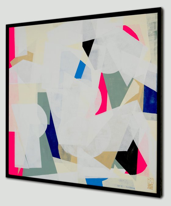 Fractured White and Neon pink