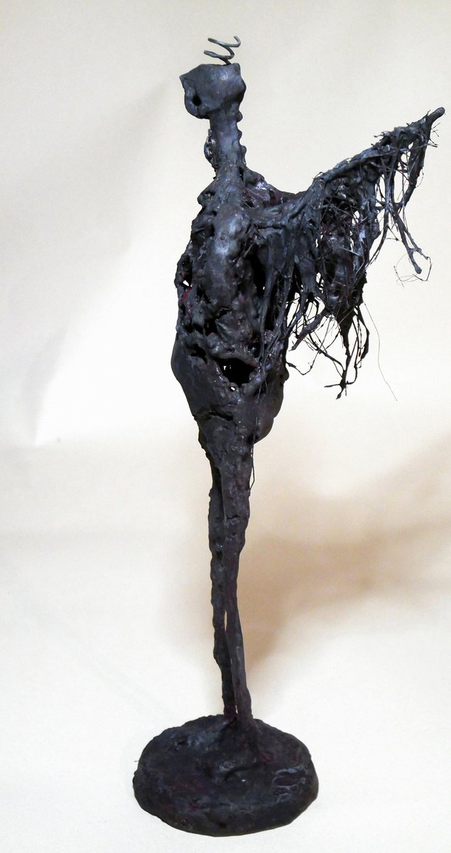 Expressive Portrait Sculpture By Lionel Le Jeune, 4 X 14", An Angel, Original Artwork