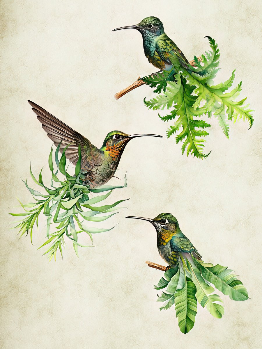 Botanical Humming Birds by Paul Nash