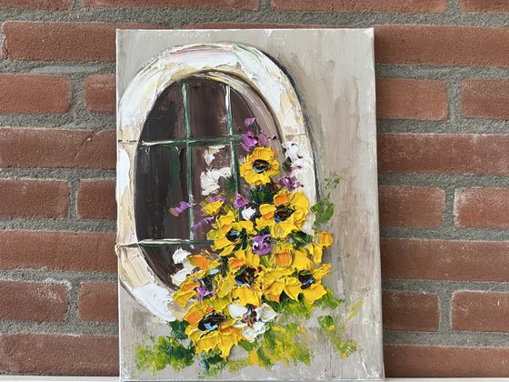 Window with yellow Flowers
