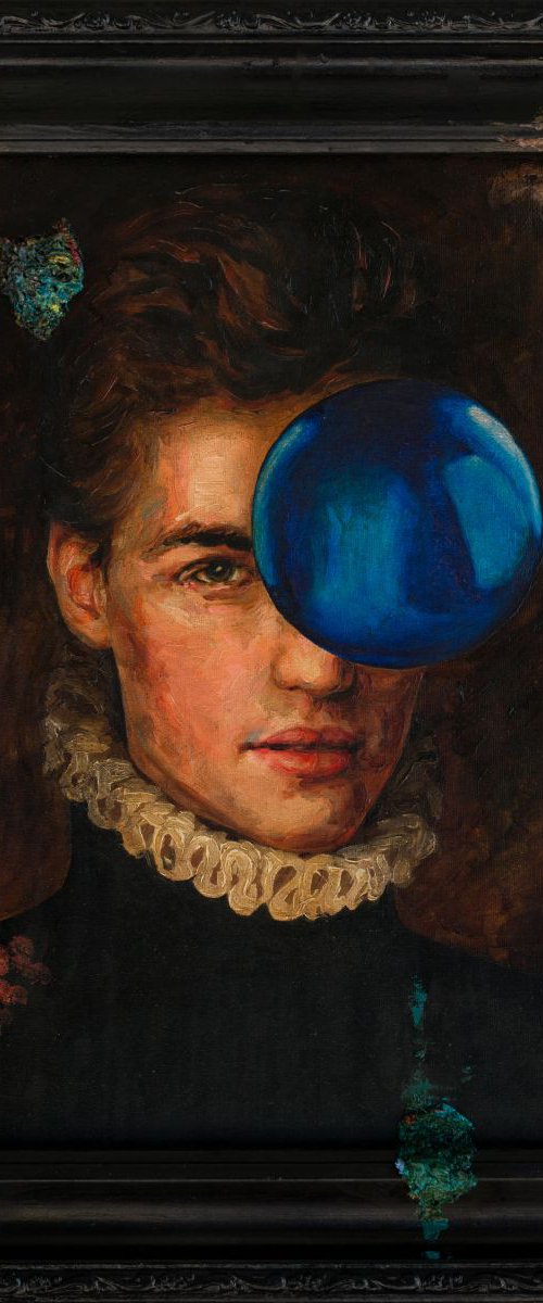 Gothic Portrait with a Blue Ball by Oleksandr Balbyshev