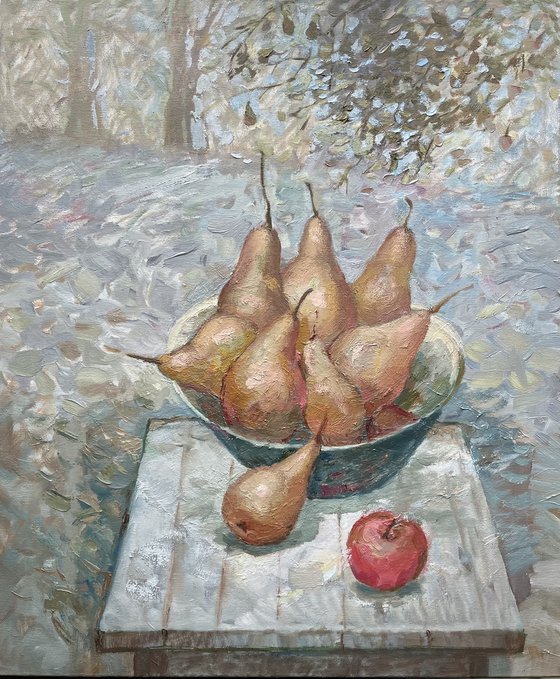 Winter orchard, still-life