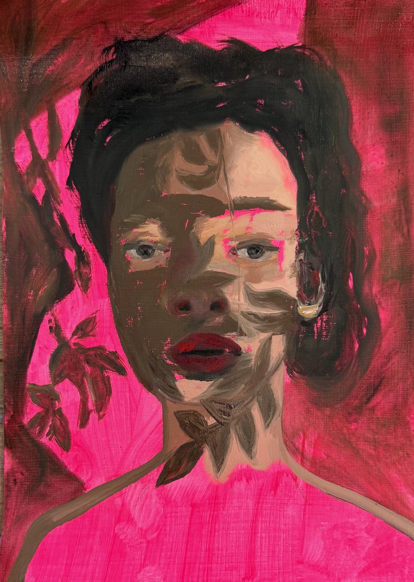 Impressionistic Portrait Oil Painting By Adina Potop, 8 X 12, I Have Grown Roots, Original Artwork