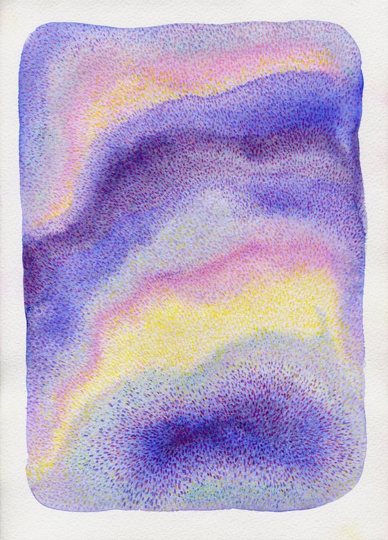 Mixed media abstract violet palette artwork