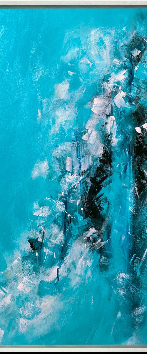 Teal Cascade Abstract by Arti Chauhan
