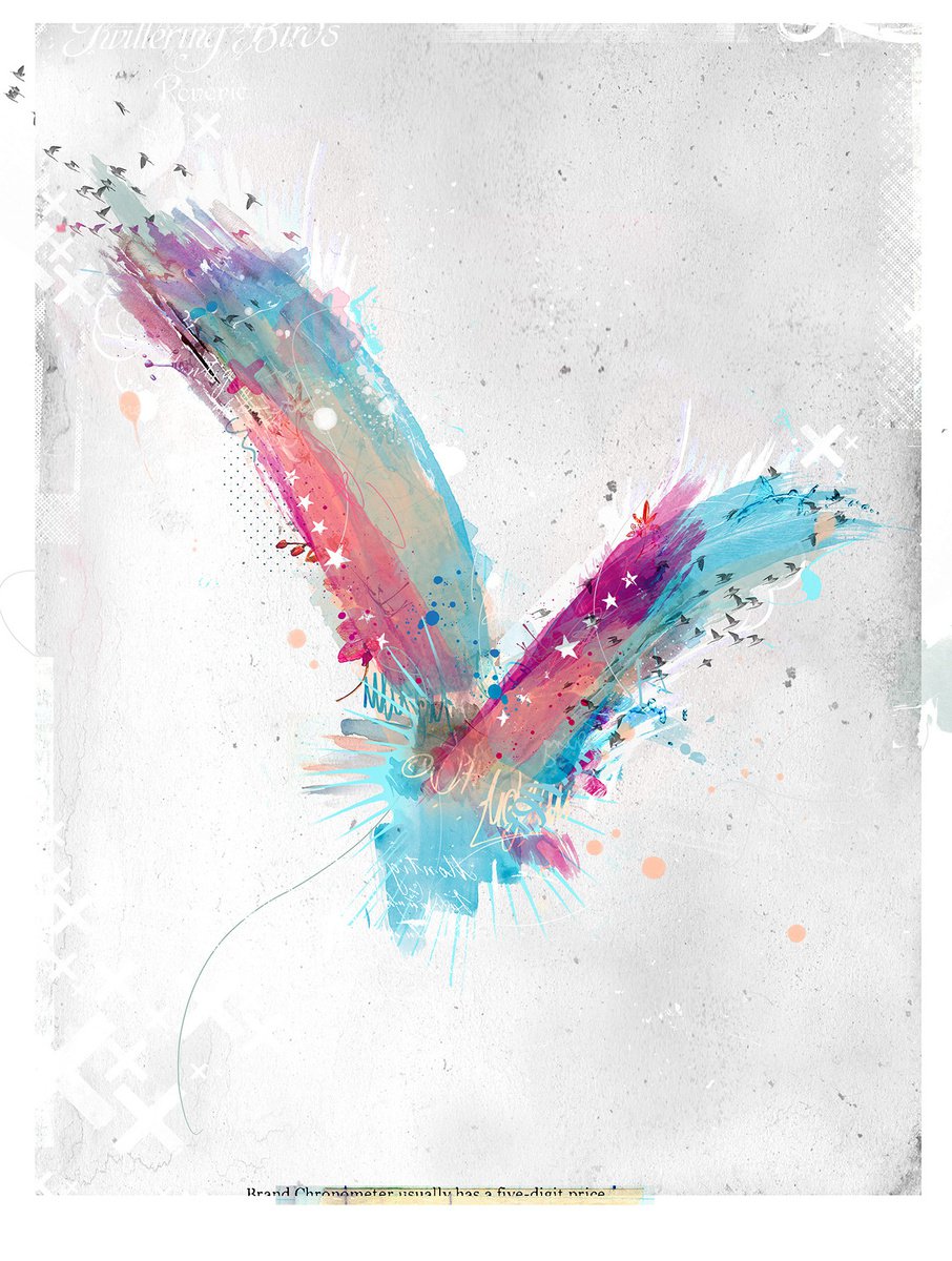 Animal Painting By Teis Albers, 31 X 39", Flying, Original Artwork