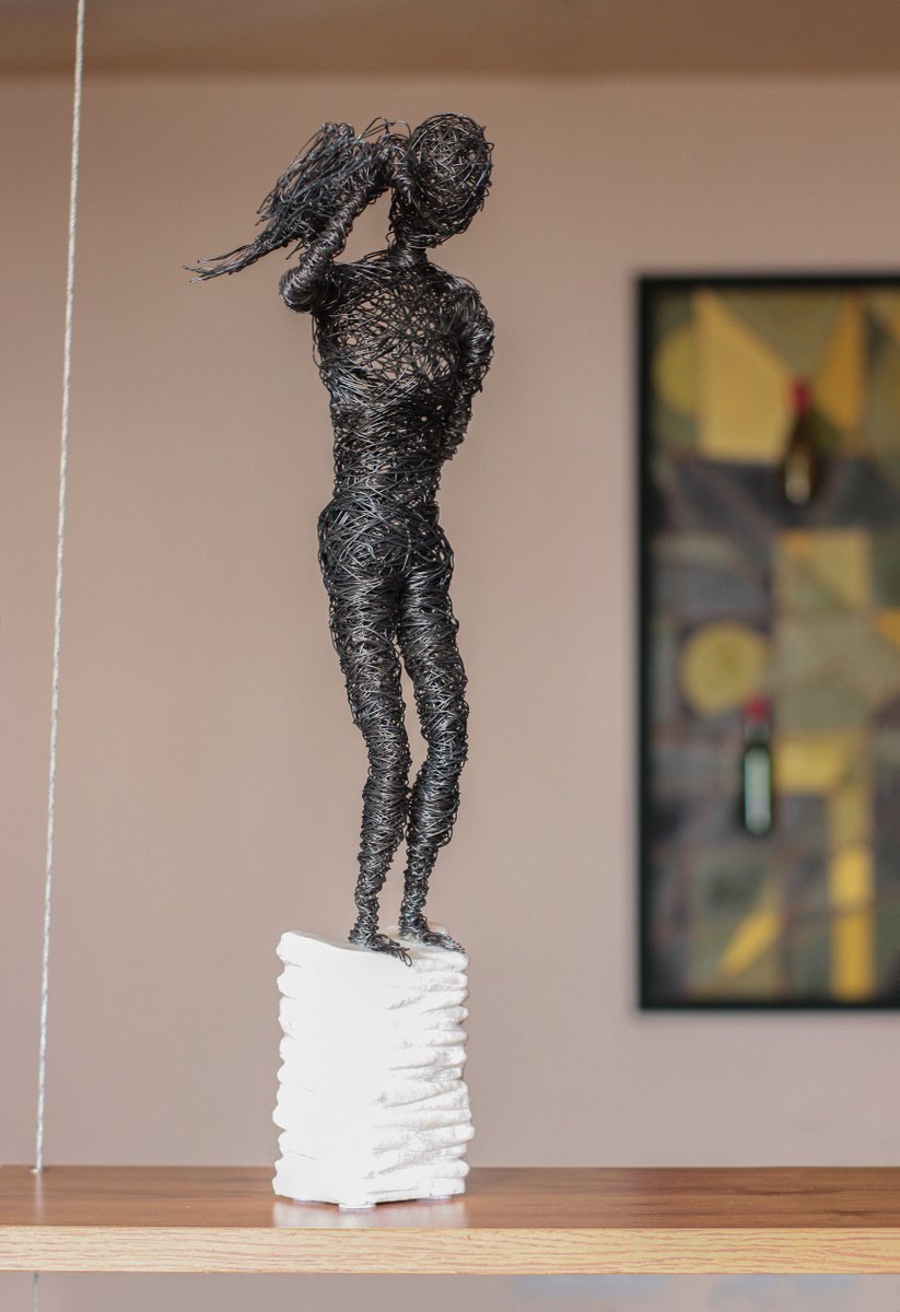 Expressive Portrait Sculpture By Karen Axikyan, 6 X 19", Poe, Original Artwork