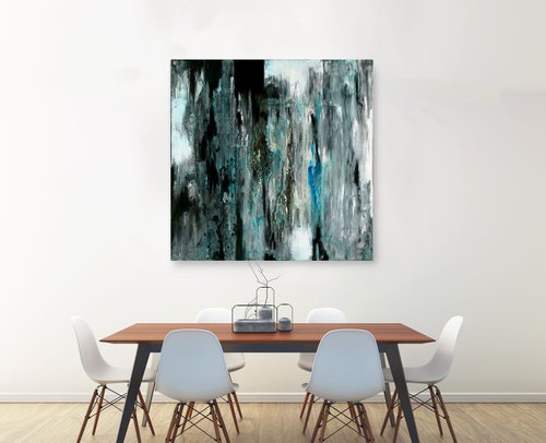 Solo Journey  - LARGE 30x30 in Serene Abstract art by Kathy Morton Stanion Modern Home decor, restaurant art by Kathy Morton Stanion