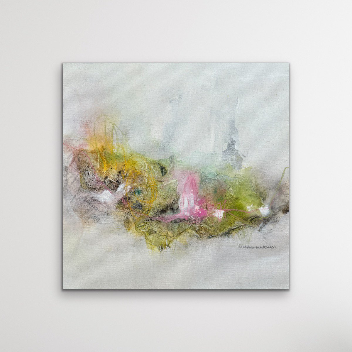 Abstract Acrylic Painting By Kirsten Schankweiler, 12 X 12", Nature