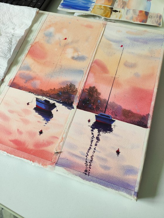 PEACH SUNSET #1