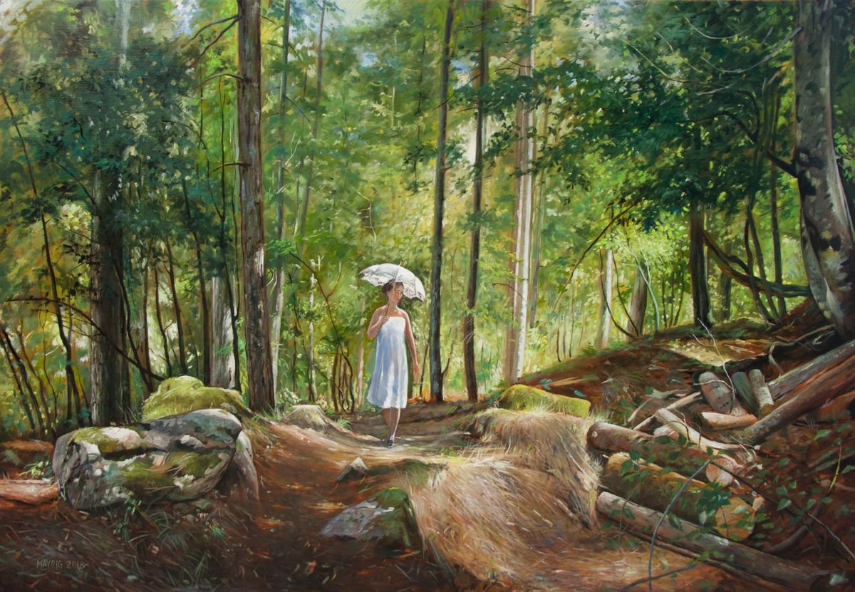 In the forest (Original Oil Painting, 100% Handmade) by Mayrig Simonjan
