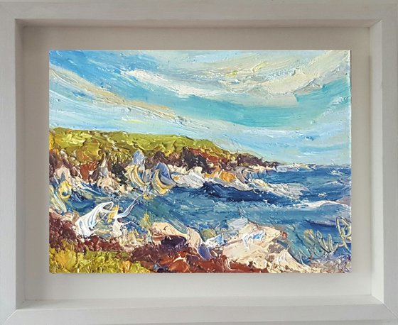 Storming Sea Surge -  an impasto miniature