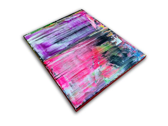 "Painting The Town" - Original PMS Abstract Acrylic Painting Triptych On Canvas - 72" x 30"