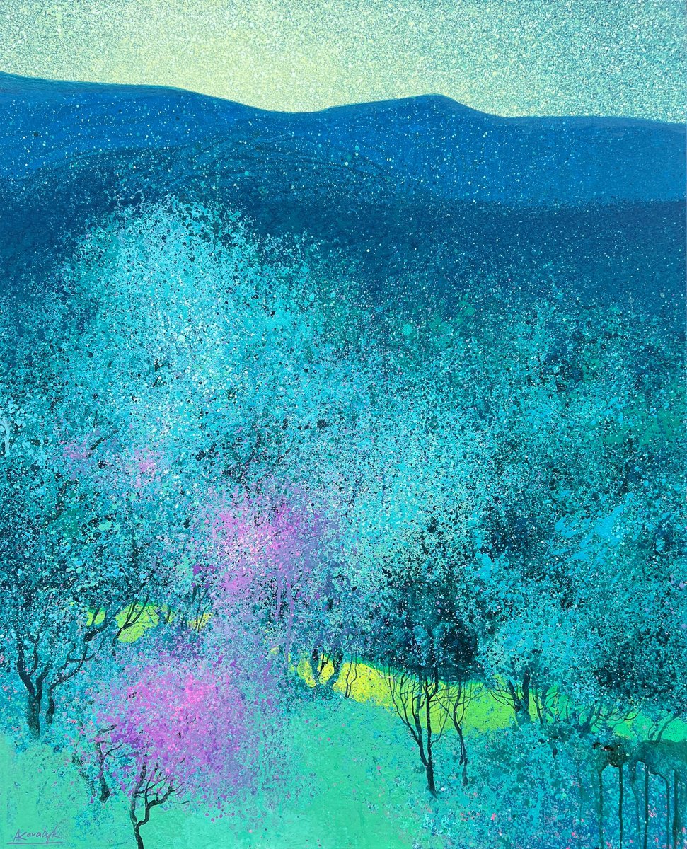 Impressionistic Landscape Acrylic Painting By Andrii Kovalyk, 32 X 39, Secrets Of Soul