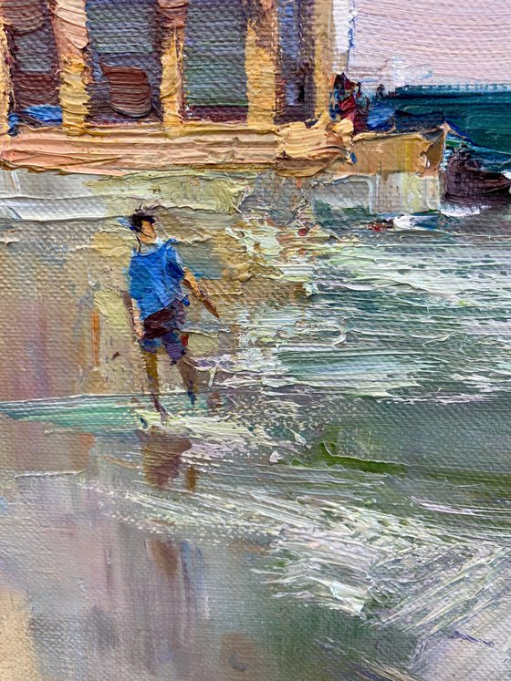 Walking along the beach