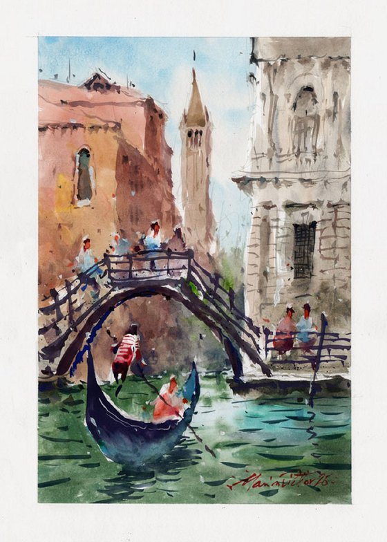 Scene from Vencie, Watercolor.