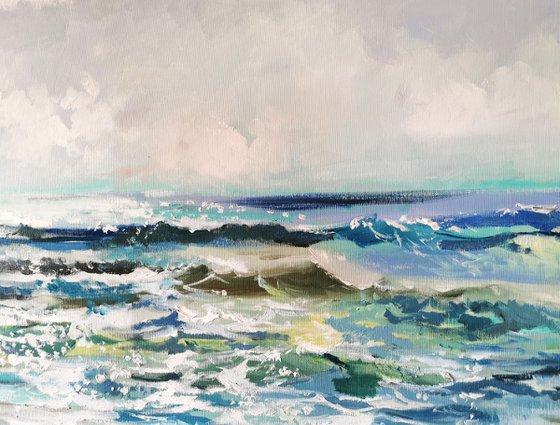 Large sea painting, Seascape canvas art