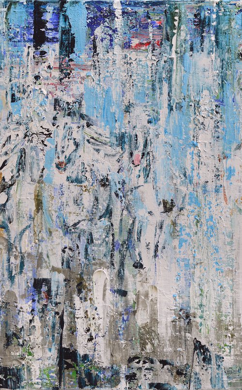 Horse painting: MYSTERY HORSES II - 80 x 120 cm. Abstract painting by Oswin Gesselli by Oswin Gesselli
