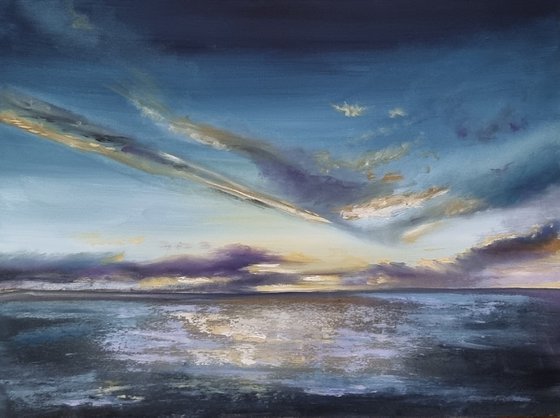 Suns Up  24"x18"×2" Seascape Oil Painting