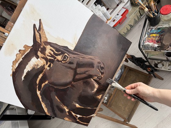Black horse portrait