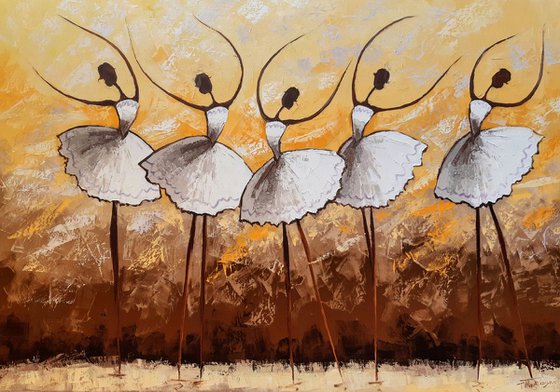 Ballerinas yellow 70×100cm