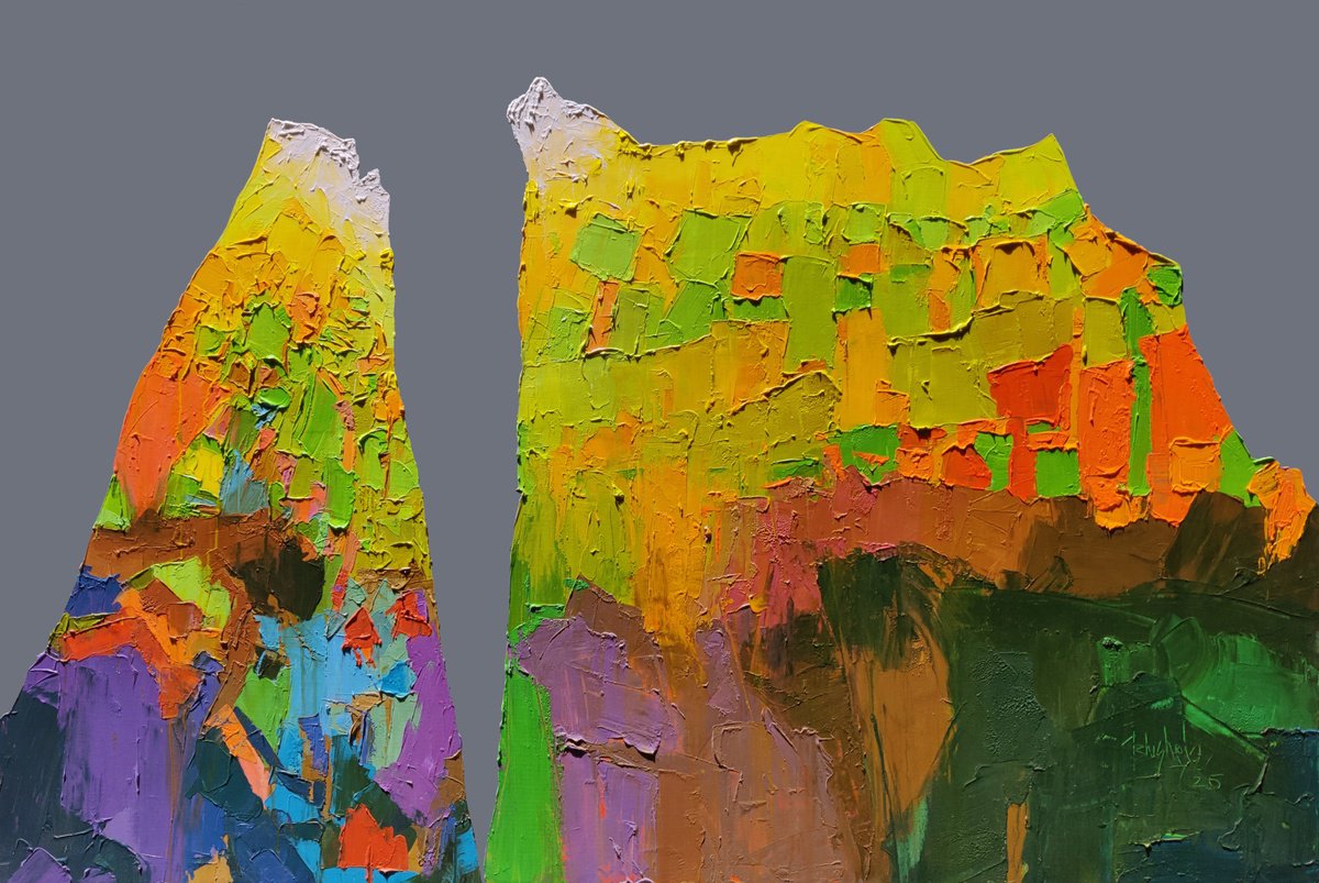 Abstract Acrylic Painting By Abhishek Kumar, 78 X 54, First Light, Original Artwork