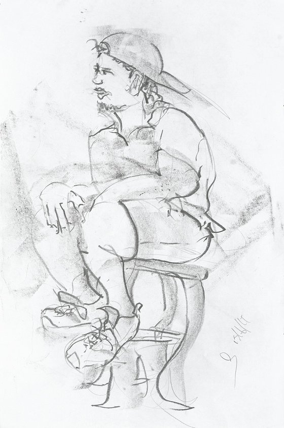 Sitting on a stool , untitled