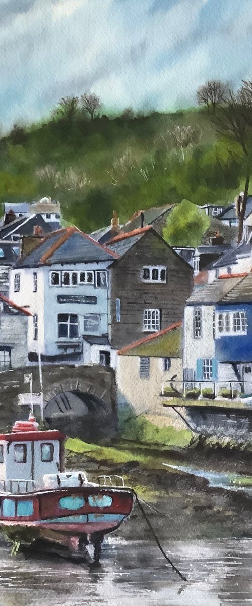 Low tide at Polperro, Cornwall. by Darren Carey