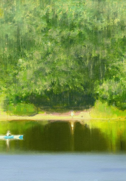 White and Blue Canoe by Alexander Levich