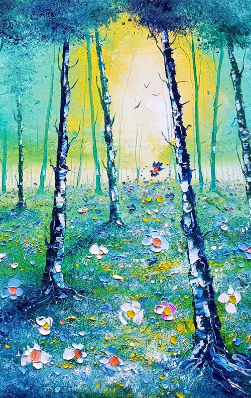 RESERVED: "Emerald Forest & Flowers in Love" by Phil Broad