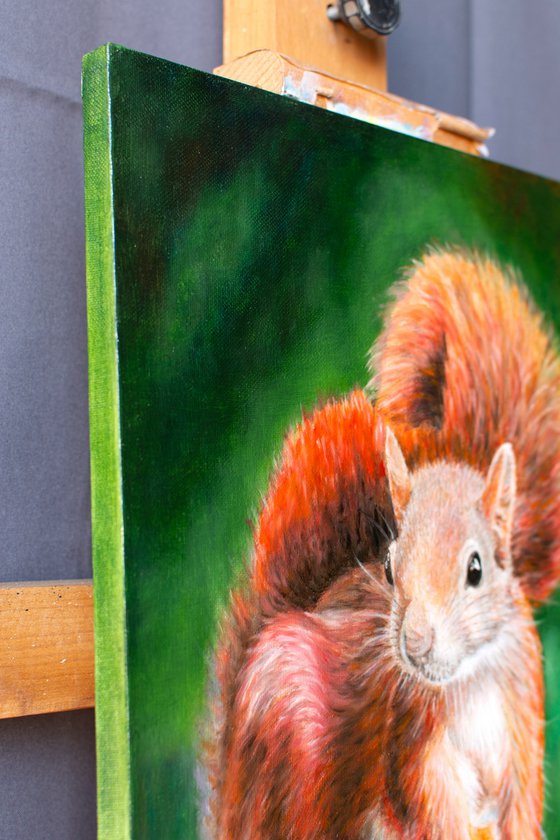 Red and Curious - original oil painting, animal painting, home decor, gift, wall art, art for sale, artfinder art