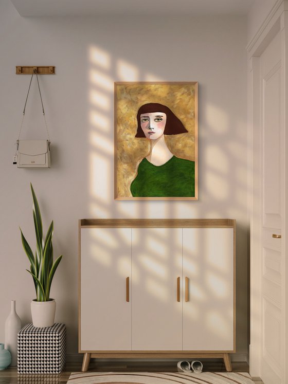 Expressive Portrait, Lady with Brown Haircut