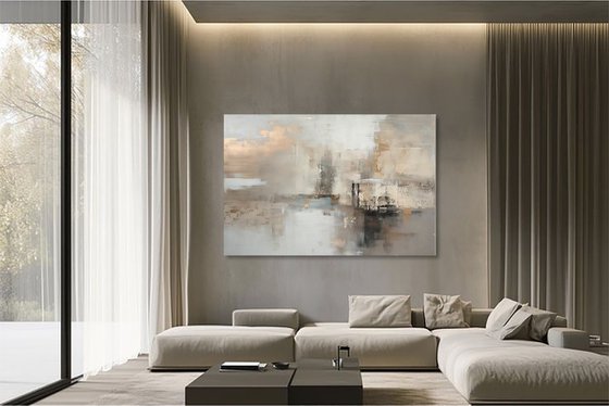 Gold Mist Abstract Landscape