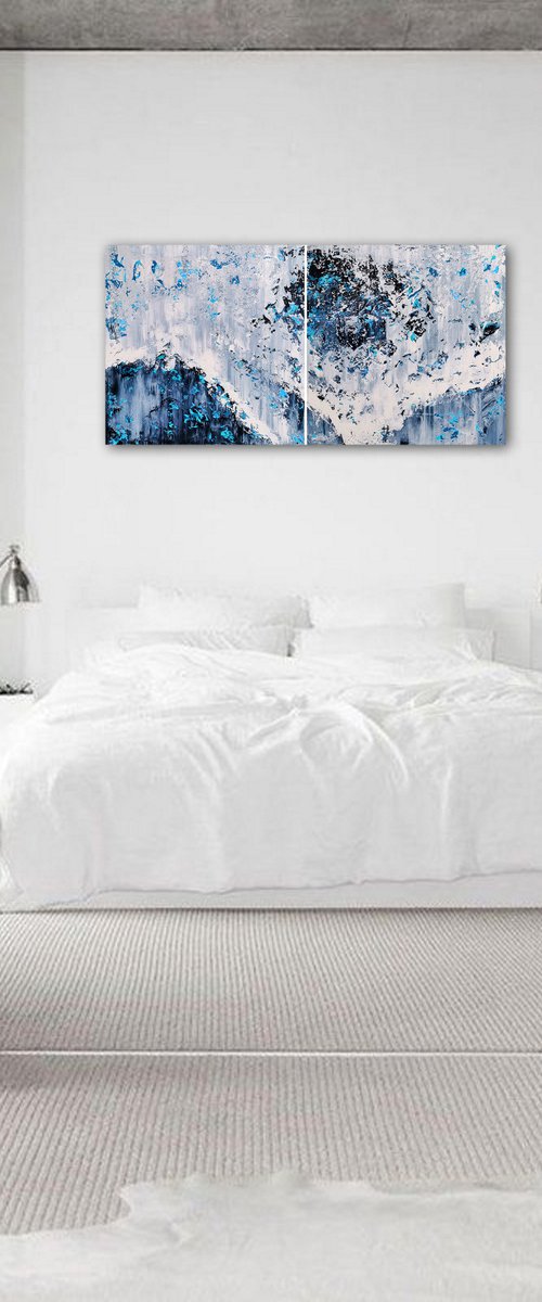 200x100cm. / abstract painting / Abstract 2241 by Alex Senchenko