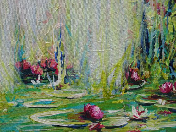 Water-lilies Reflections. Modern Impressionism inspired by Claude Monet