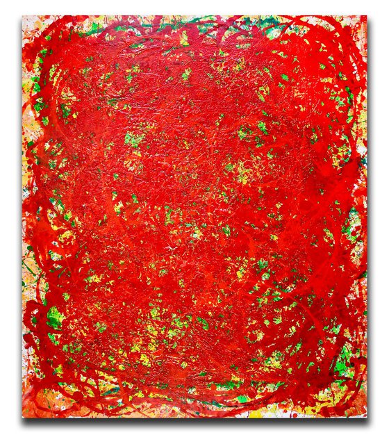 Coming From The Red | Very large abstract painting
