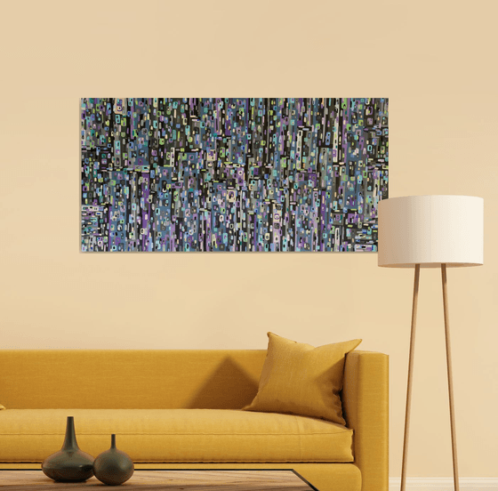 Abstract in Purple, Grey and Green