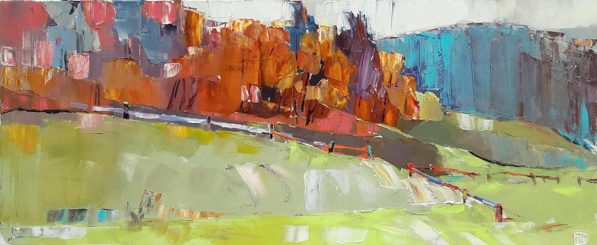Autumn Hills. By Lesya Ros, 47 X 20, Artwork For Sale On Artfinder