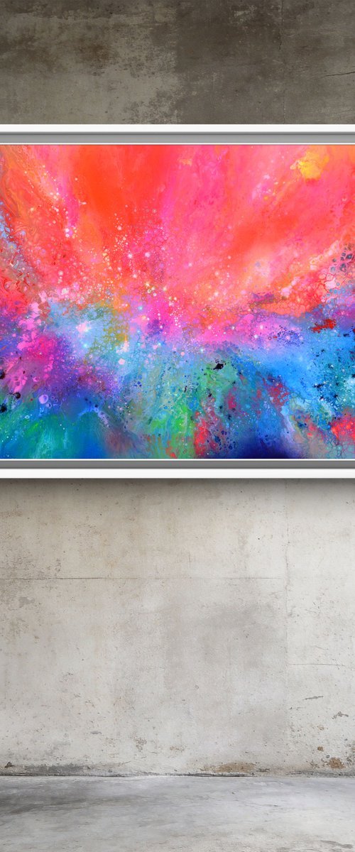 Flow with the Wind - Large Colorful Abstract by Soos Tiberiu