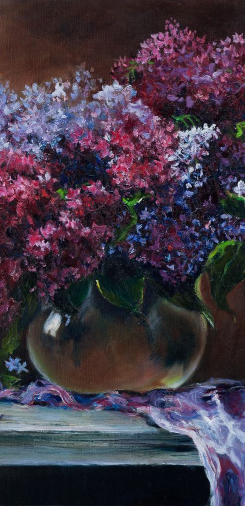 Still Life with Lilac by Liudmila Pisliakova